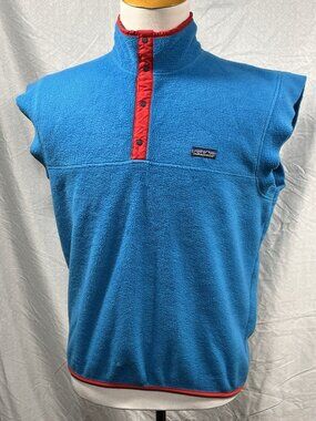 Patagonia Snap-T Fleece Vest Men’s M Blue Red Made USA Sleeveless